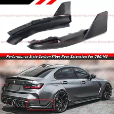 For 21-26 BMW G80 M3 MP Style Carbon Fiber Rear Bumper Corner Splitter Extension
