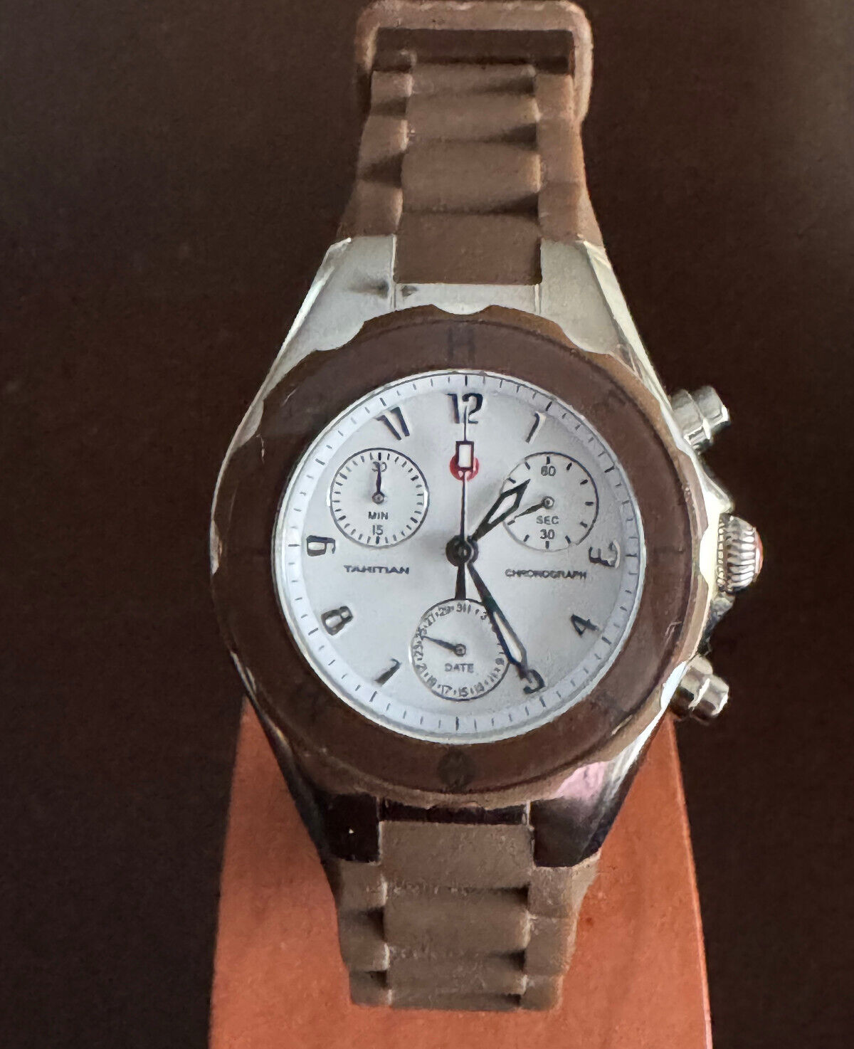 Ladies Michele Tahitian Chronograph Watch MWW12D000013 Swiss Precision