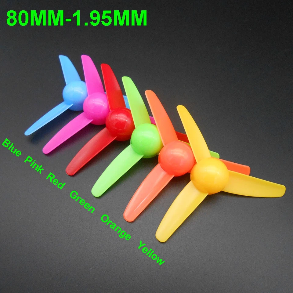 100Pcs 80MM Plastic 3-Blade Propeller Fan Blade Three-Blade OARS Hole 2MM 3 Leaf - Image 2 of 4
