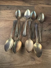 Set of 8 Oneida Hotel Plate Tablespoon Table Spoon Set Lot Vernon/Ashley Pattern