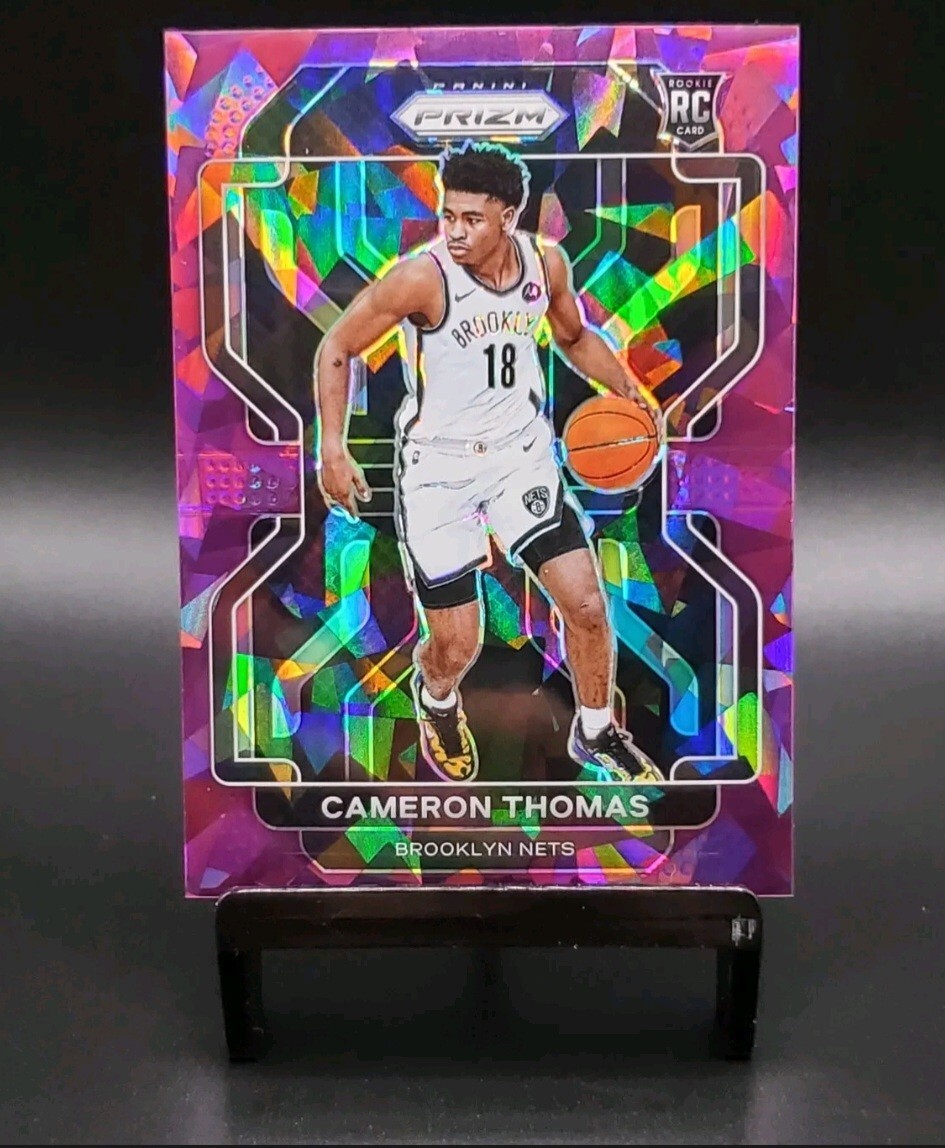 2021-22 Panini Prizm Cameron Thomas Purple Ice Prizm #/149 Rookie RC #297 Nets