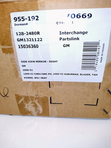 Door Mirror Dorman 955-052 fits 2000 Chevrolet Tahoe/ 128-2480R