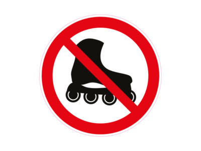 1 x Sticker warning signs inline skates prohibited inline skates roller skates attention New