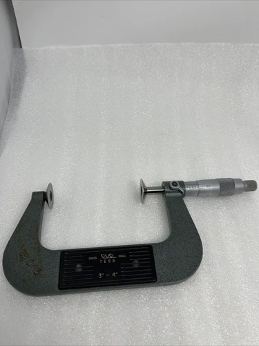 Tesa Disc/Flange Micrometer, 3-4”, Swiss Made