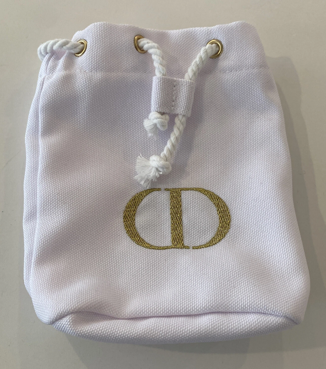 Sac de maquillage cosmétique Christian Dior en sergé blanc D neuf
