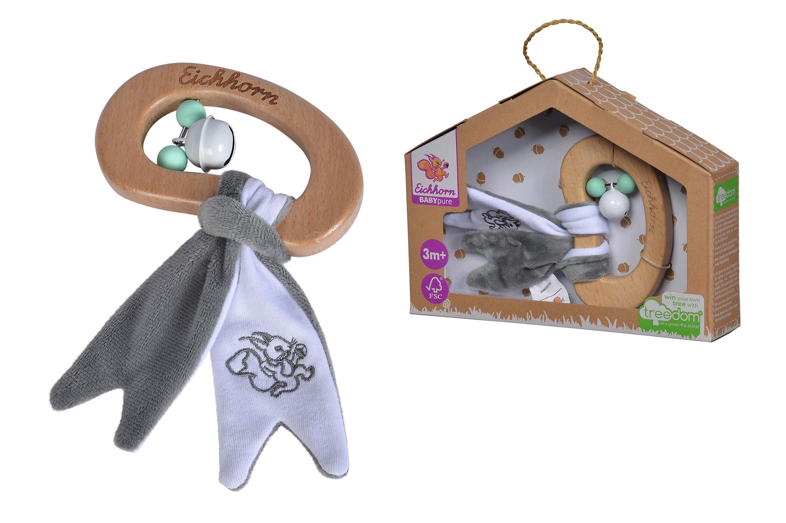 Eichhorn - Baby Pure rattle - made from FSC 100% certified beech wood, sustainab
