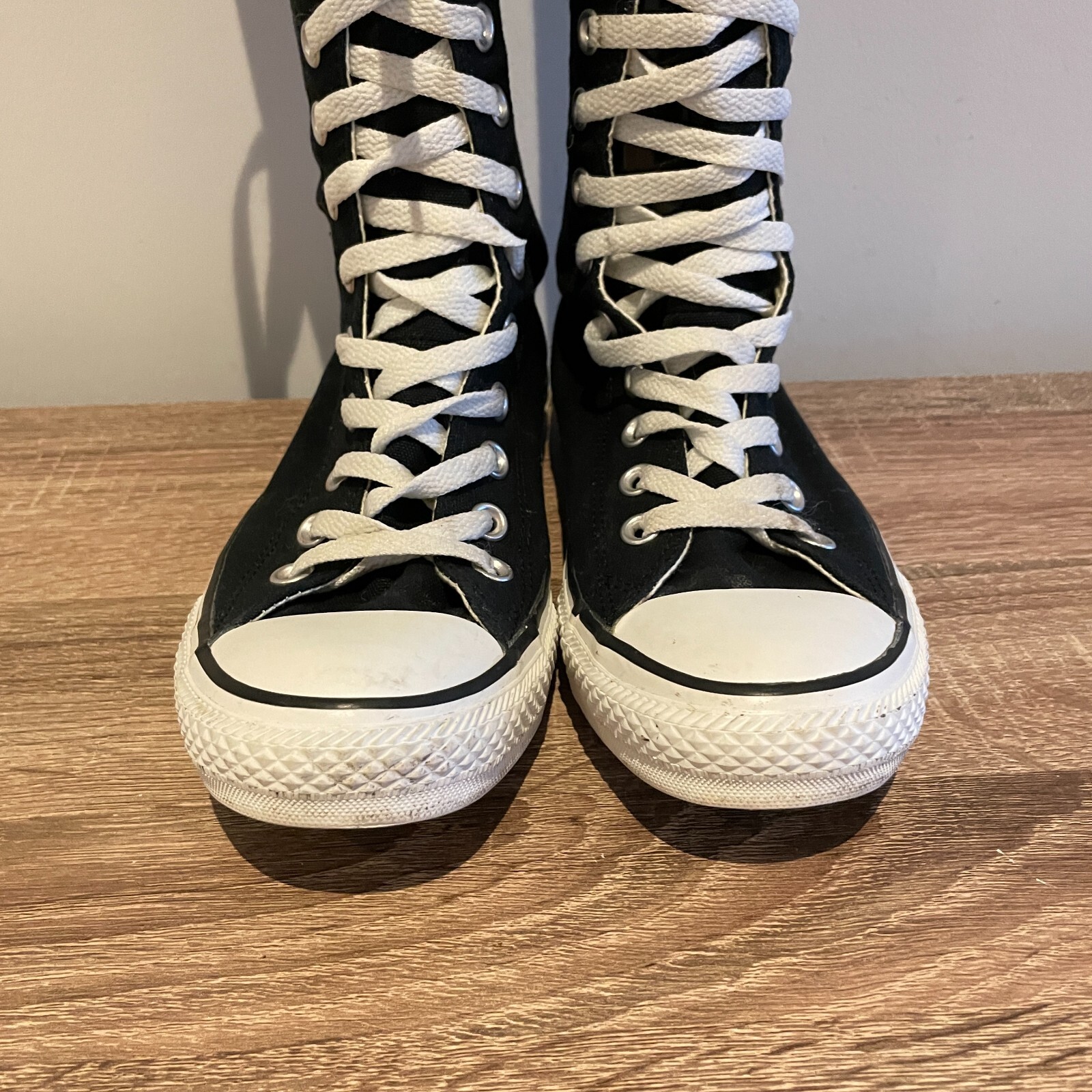 Converse Knee High Boots Black UK7 EU40 XXHi Punk Gothic Emo Style