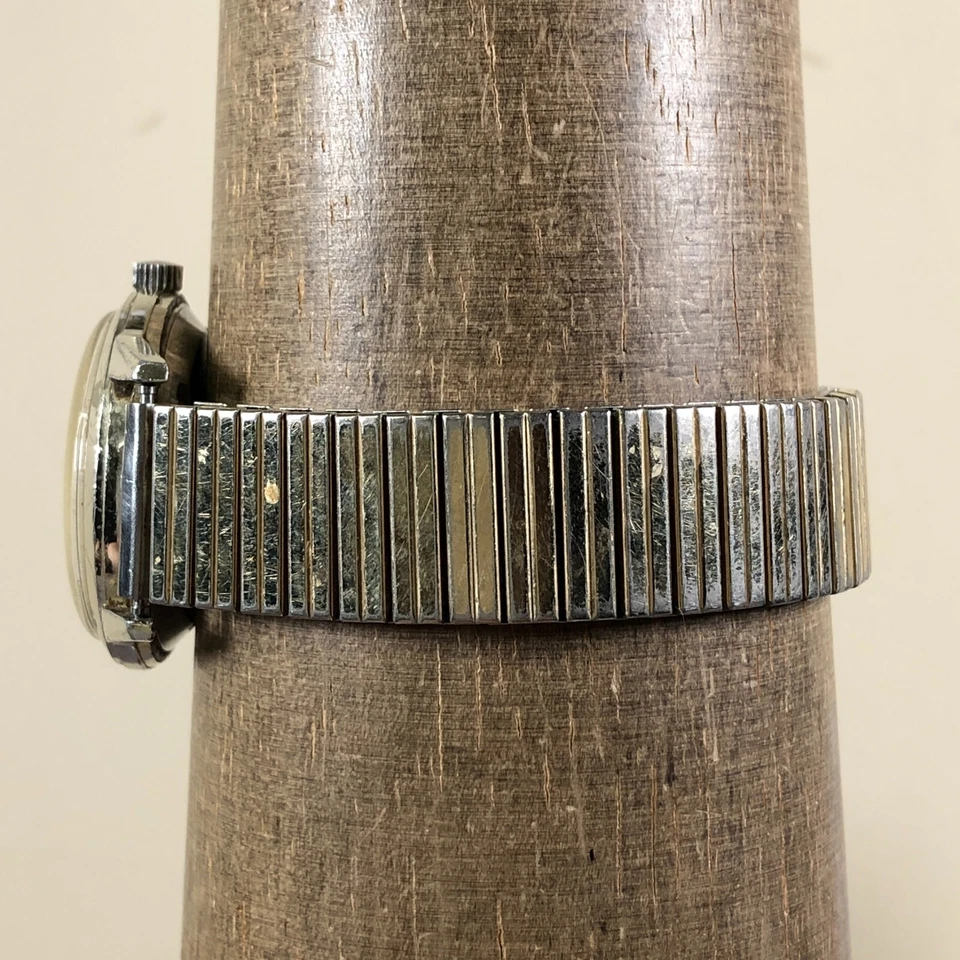 Reloj Automático De Colección Hilton Hombres Moda 25 Joyas Plata Suizo Expansión 6 3/4" Foto 3 de 4