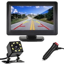 AHD 8LED Night Vision Waterproof Backup Camera  4.3" Car Rear View Monitor