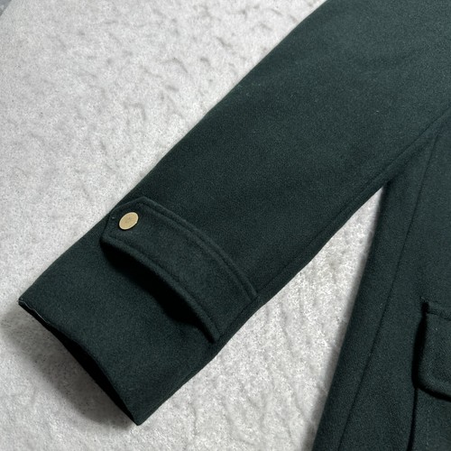 Sam Edelman Toggle Wool Coat Green Faux Fur Hooded Mid Length Womens Size Medium - Picture 3 of 16