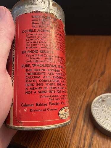 Vintage Calumet Baking Powder Tin 1 Pound - Picture 19 of 24
