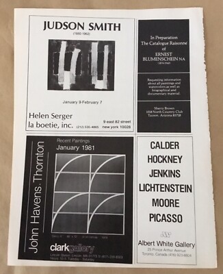 Judson Smith John Havens Thornton gallery exhibition vintage mgzn print art 1981