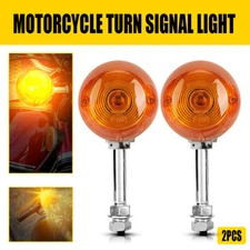 2X Universal Motorcycle Turn Signal Lights Blinker Amber Lens Indicator Light P