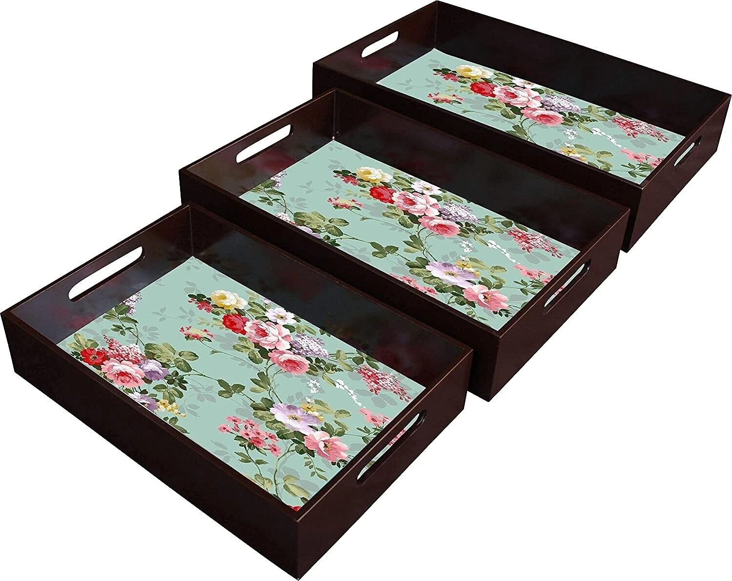 Bandejas Floral Marrón Bandejas