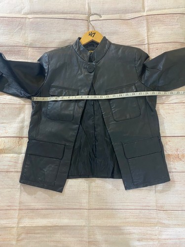 Metro Style Women's Black Leather Single Button Jacket - 6 - Picture 8 of 12