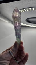 Rainbow Fluorite sceptor Wand pendulum point crystal 72g 10.3cm Focus 