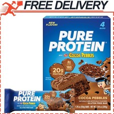 Pure Protein Cocoa PEBBLES  20g Protein Bar, 4g Sugar, 180 Calories 4 count