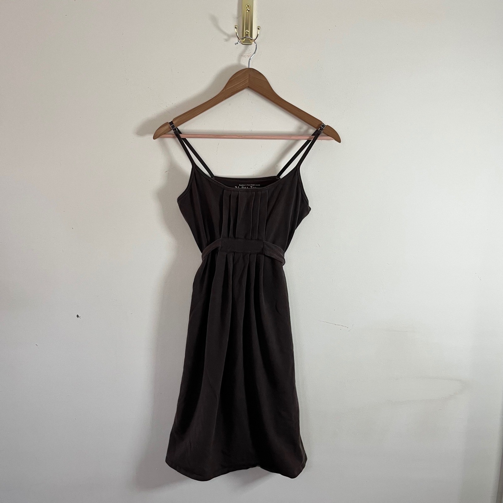 Y2K Victoria Secret Bra Tops Chocolate Brown Babydoll Dress Tie Back Womens Med