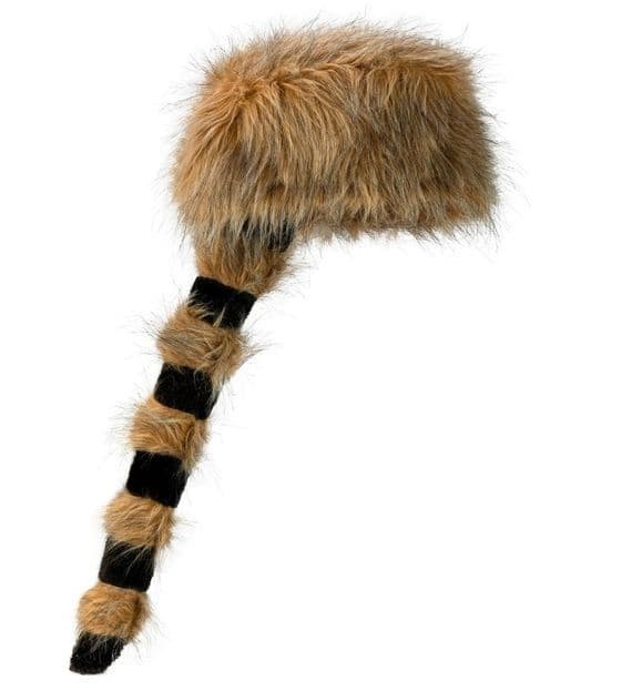 Unisex Trapper Raccoon Tail Headwear