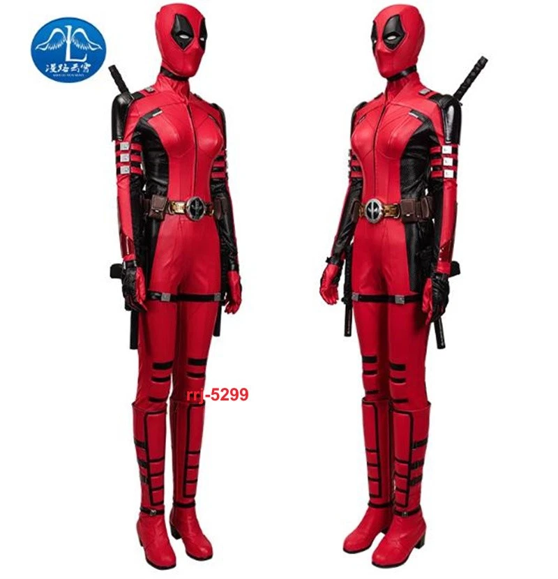 Deadpool 3 Lady Deadpool Wanda Wilson Cosplay Costume Jumpsuit Outfits Halloween - Image 3 of 4