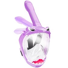 Full Face Snorkel Mask for Kids with 180 Panoramic View, Kids, Purple