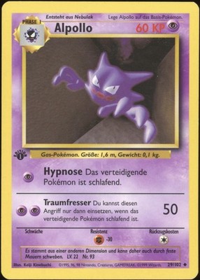 1999 Pokemon DEUTSCH 1. Edition Base Set Hühner-Haunter 29/102 EX-MT
