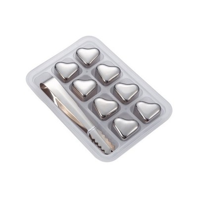 304 Edelstahl Herz Eiswürfel Set zum effizienten Kühlen von Getränken