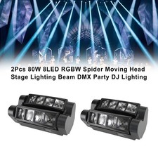 2pcs RGBW Spider Stage Lighting 8 LED DMX512 Moving Head Light DJ Disco
