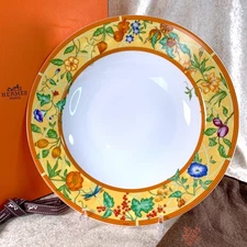 Hermes Paris La Siesta Rare Large Deep Plate 29cm Porcelain Tableware with Case