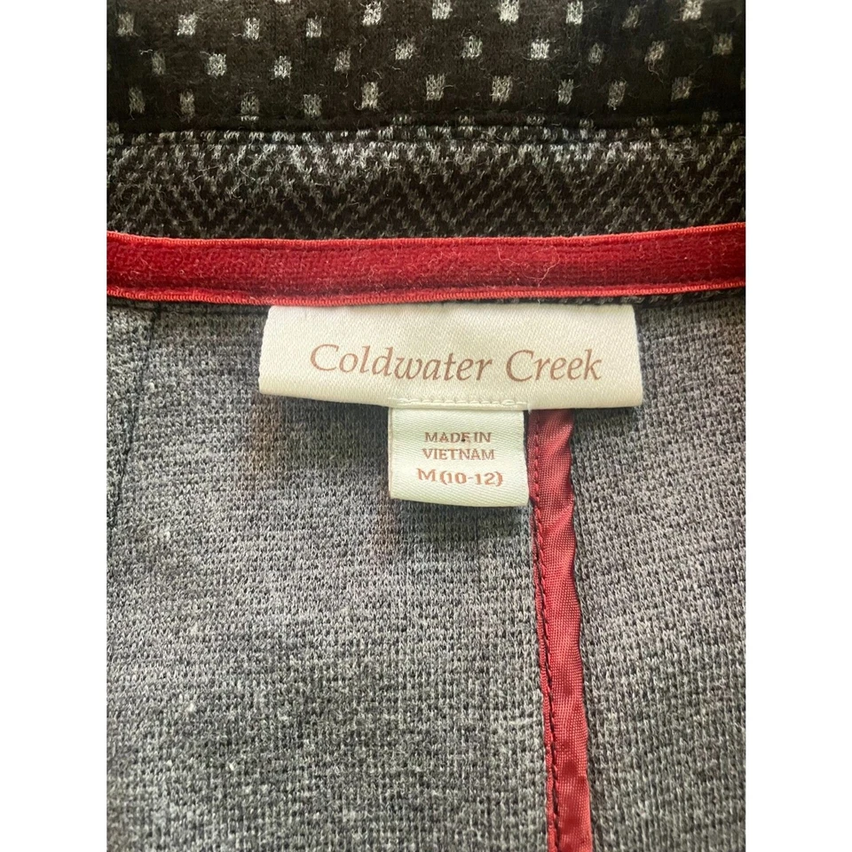 Chaleco Coldwater Creek estampado mixto cuello punto peplum estilo Foto 3 de 4