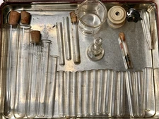 Vintage Laboratory Glassware – Pyrex & Tubes  1950s Science Lab Kit Apothecary