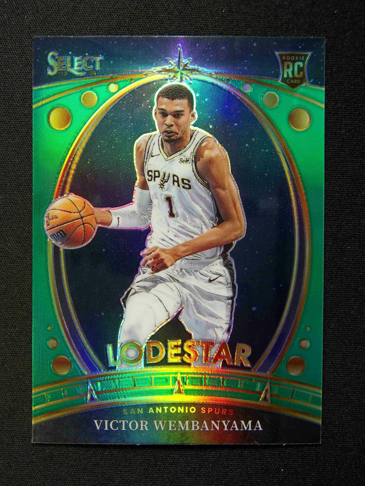 2023-24 Panini Select Victor Wembanyama #9 RC Rookie Lodestar Green Prizm