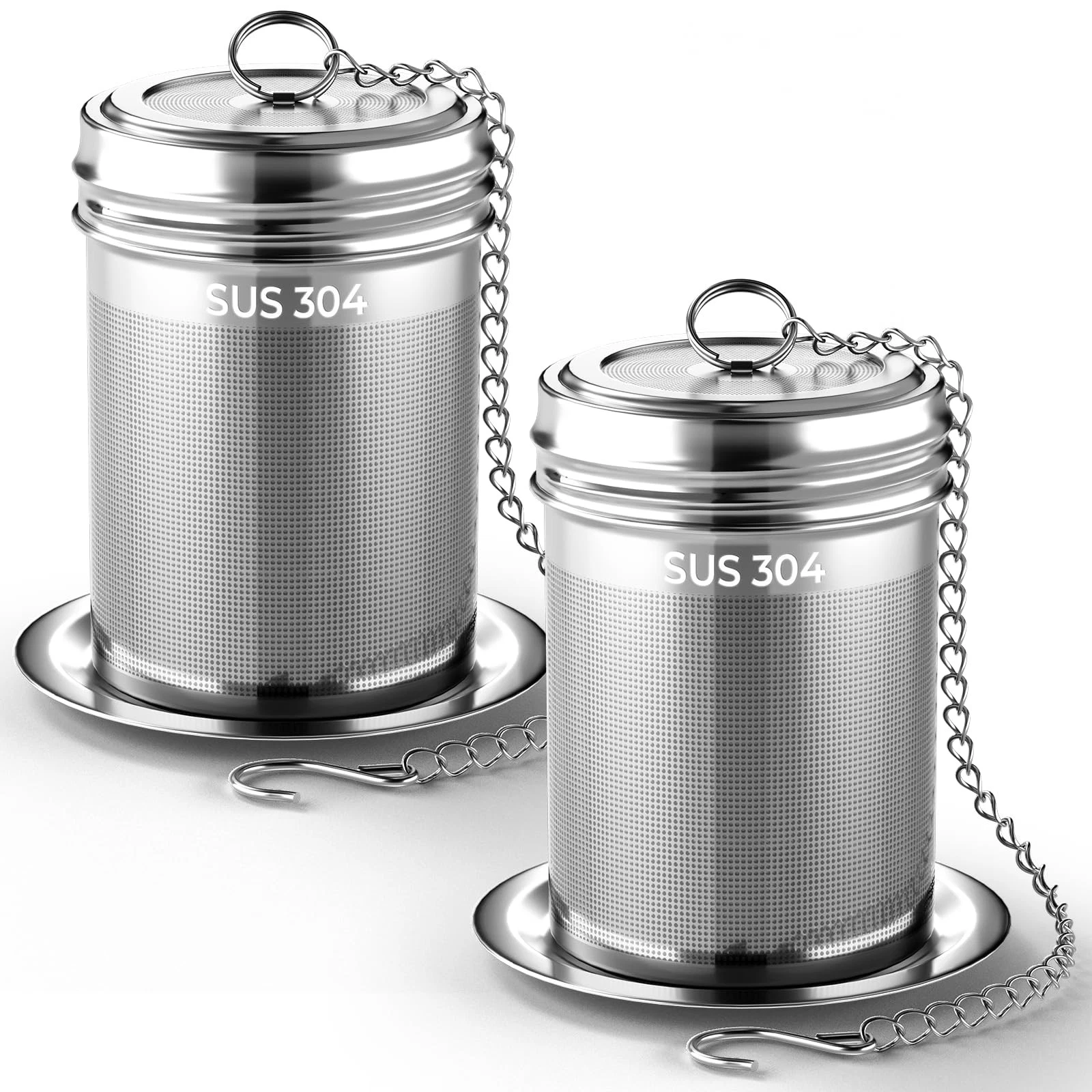 2 Pack Tea Strainers for Loose Tea, 1.58” x 2.2” Extra Fine Mesh Tea Infuser,...