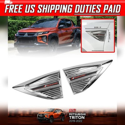 Fits Mitsubishi L200 Pickup 2019-2022 Side Air Vent Chrome Cover Evolution Logo