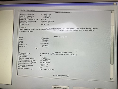 Dell OptiPlex 3060 Core i5-8400 2.8GHz 16GB RAM 250GB SSD NO OS Good - Afbeelding 2 van 6
