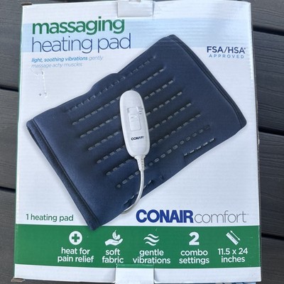 Conair Comfort Massaging Heating Pad  Pain Relief 11.5 x 24 in FSA/HSA Approved
