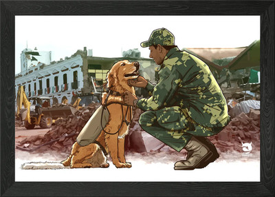 Donation for Earthquake Victims Framed Wall Art Poster Canvas Print Picture
