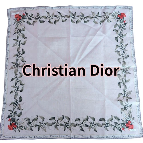 Authentique foulard en soie motif fleurs Christian Dior 46 x 47 cm vintage fasion