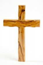 Olive Wood Catholic Cross 8 Inches 