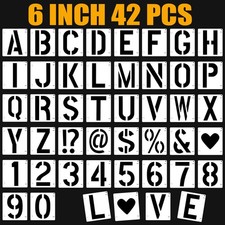 42 PCS Letter Stencils for Painting, Spray Paint Stencil, Alphabet Stencils f...