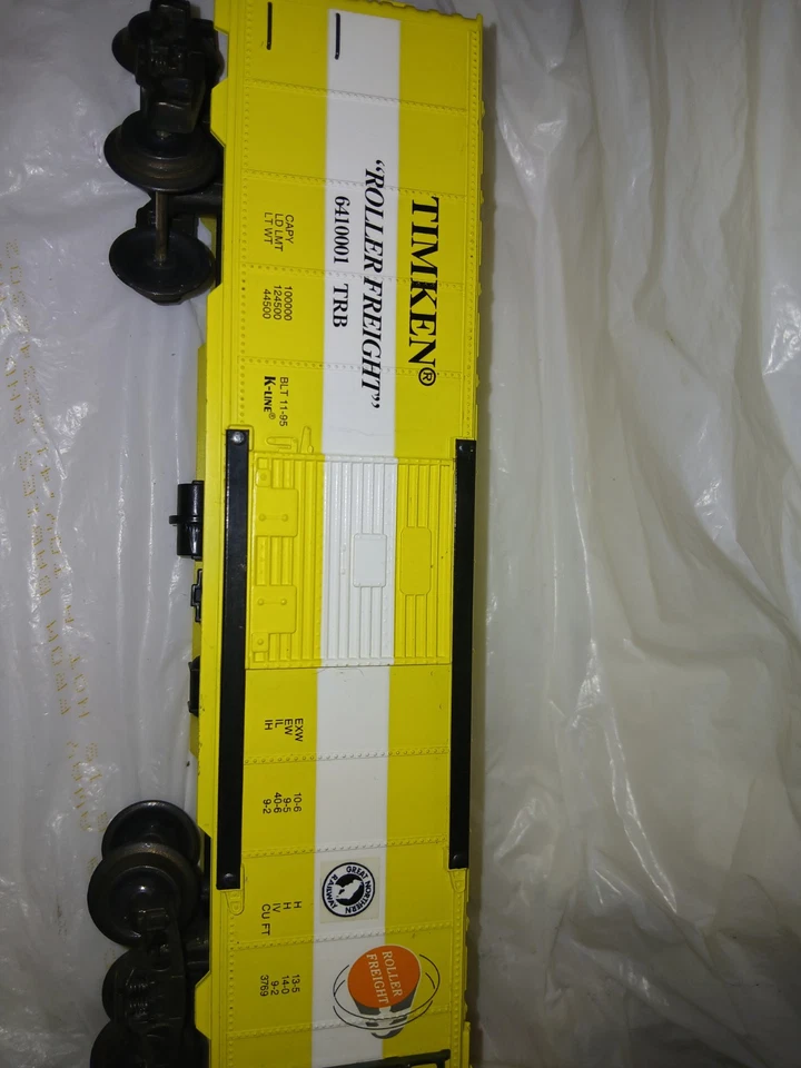 O gauge MTH Railking Yellow Roller Freight Boxcar W Sliding Doors - Image 3 of 4