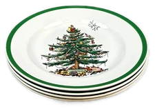 Spode Christmas Tree Salad Plate England VTG Set of 4
