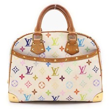 Louis Vuitton Monogram Multicolore Trouville White Handbag M92663 MI1014 Used