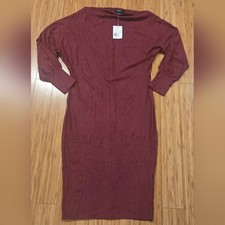 NWT Forever 21 Long Sleeve Midi Dress in Burgundy