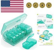 XL Weekly Pill Organizer 2 Times a Day, Pill Box 7 Day with One-Side Large Op...