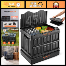 45L Collapsible Storage Bins with Lids - Stackable Utility Crates, 3 Pack for Or