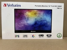 Verbatim 14" Portable Monitor with USB-C, HDMI, and Full HD 1080p IPS Display