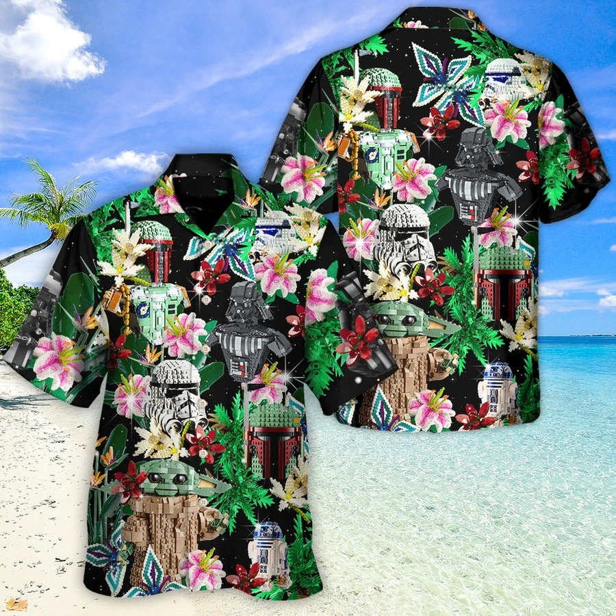 LEGO Short Sleeve Regular Size Casual Button-Down Shirts for Men