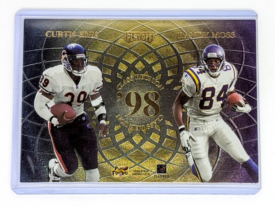 1998 Playoff Momentum SSD Class Reunion Quads Jumbo Peyton Manning Randy Moss RC - Image 2 of 2