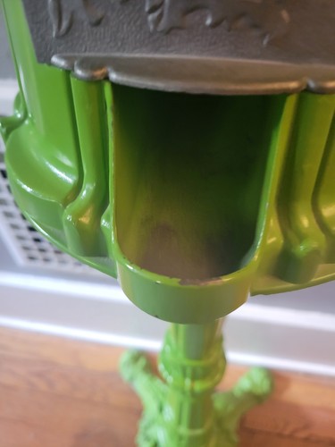 🔥🔥Vintage Green Cast Iron Glass Gumball Machine w/ stand MADE IN USA - RARE - Picture 6 of 23